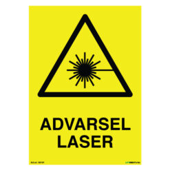 Advarsel laser med symbol og tekst - Fareskilt - ISO 7010 - Unisign.no