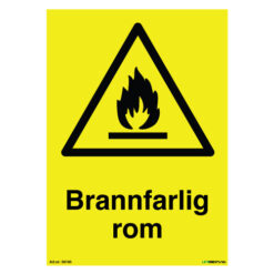 Brannfarlig rom - Varsel- og fareskilt
