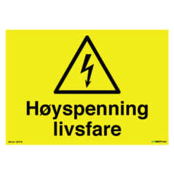 Høyspenning livsfare skilt - Varsel- og fareskilt