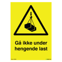 Gå ikke under hengende last - Varsel- og fareskilt