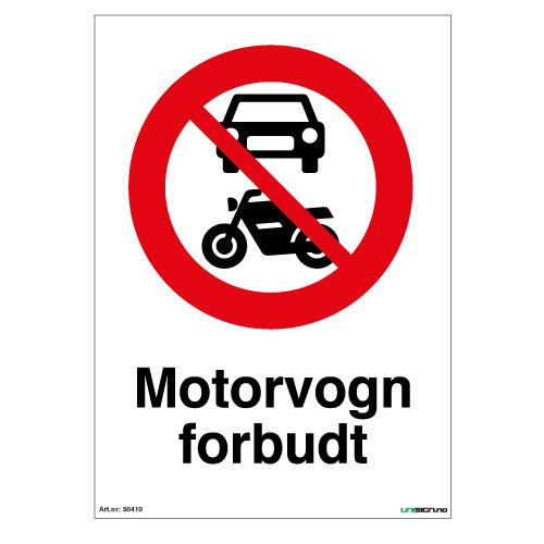 50410 Motorvogn forbudt Forbudsskilt Unisign.no