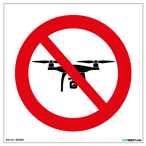 50429 Droneflygning forbudt 200 x 200 Forbudsskilt Unisign.no