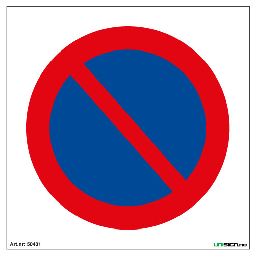 Parkering forbudt skilt med symbol - Forbudsskilt - Unisign as