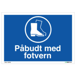 Påbudt med fotvern skilt med symbol og tekst - Påbudsskilt - Unisign as