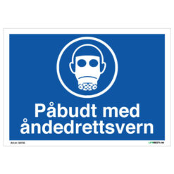 Påbudt med åndedrettsvern skilt med symbol - Påbudsskilt - Unisign as