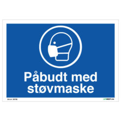 Påbudt med støvmaske skilt med symbol - Påbudsskilt - Unisign as