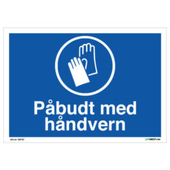 Påbudt med håndvern skilt med symbol - Påbudsskilt - Unisign as
