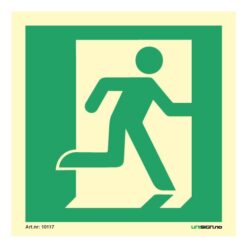 Nødutgangsskilt symbol høyre for rømningsvei - ISO 7010 - Unisign as