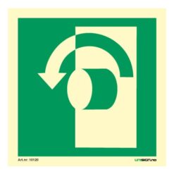 Vri mot venstre for å åpne - Nødutgangsskilt for dørvrider - Unisign as