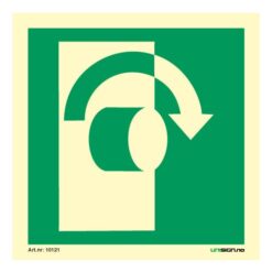 Vri mot høyre for å åpne - Nødutgangsskilt for dørvrider - Unisign as