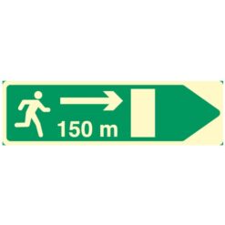 Nødutgangsskilt for tunnel med avstand høyre - DIN 67510 - Unisign as