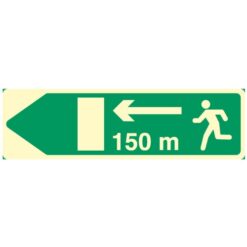 Nødutgangsskilt for tunneler med avstand venstre - DIN 67510 - Unisign as