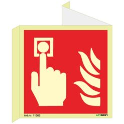 Plogskilt Brannalarm med symbol - Alt i brannskilt - ISO 7010 - Unisign.no