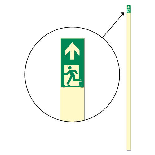 Etterlysende ledelinje for dørkarm er en del av det visuelle ledesystemer i en rømningsvei. Alt innen etterlysende ledesystemer