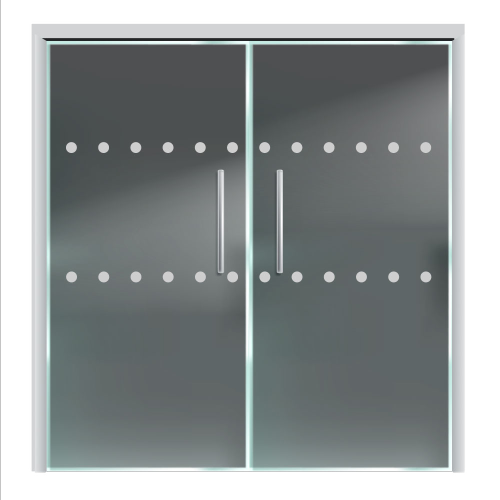 Kontrastmerking av glassfelt med glassmarkører bidrar til å redusere faren for sammenstøt. Dette er en del av universell utforming og TEK17