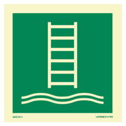 IMO skilt for evakueringsstige med symbol. Tydelig skilting kan være avgjørende i en nødsituasjon. Produseres iht ISO 16069. Rask levering til hele Norge