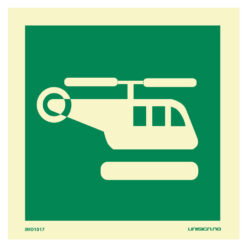 IMO skilt landingsplass helikopter med symbol. Tydelig skilting kan være avgjørende i en nødsituasjon. Produseres iht ISO 16069. Rask levering til hele Norge