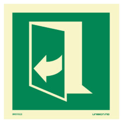 IMO skilt trekk til høyre for å åpne døren. Tydelig skilting kan være avgjørende i en nødsituasjon. Produseres iht ISO 16069. Rask levering til hele Norge