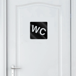 Piktogram skilter toalett Akryl "WC Skrå" ( firkantet )