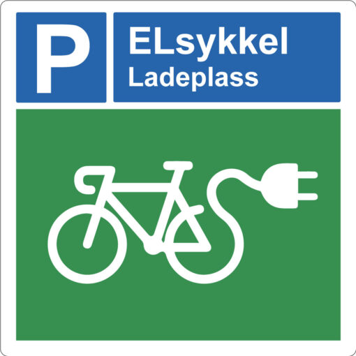 El sykkel parkering med ladestasjon 400 x 400 - Privatrettslig skilt
