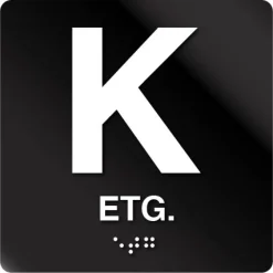 K etasje taktilt skilt