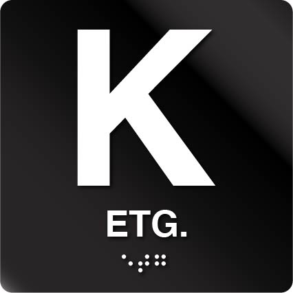 K etasje taktilt skilt