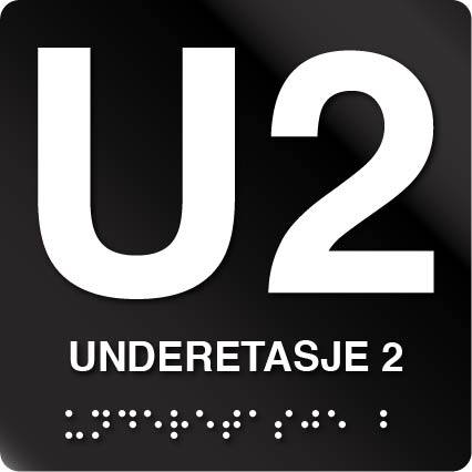 U2 etasje taktilt skilt