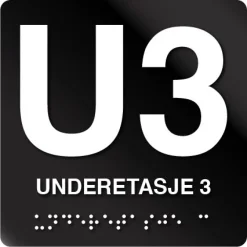 U3 etasje taktilt skilt