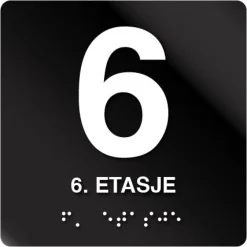 6 etasje taktile skilt