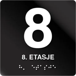 8 etasje taktile skilt