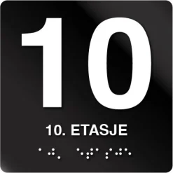 10 etasje taktile skilt