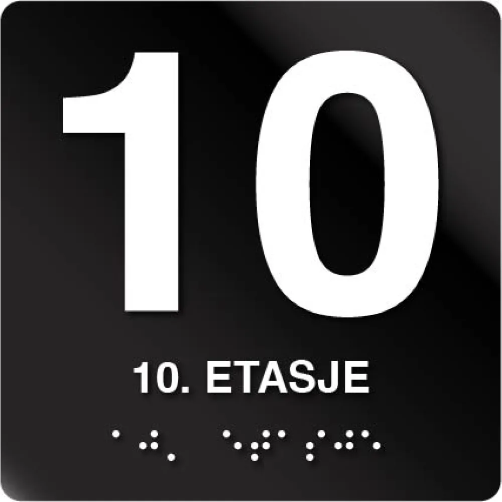 10 etasje taktile skilt