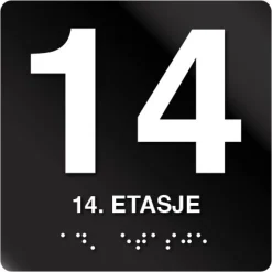 14 etasje taktile skilt