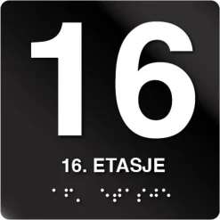 16 etasje taktile skilt