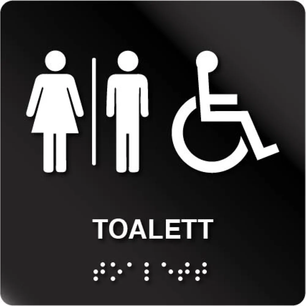 Taktilt skilt Unisex og HCWC