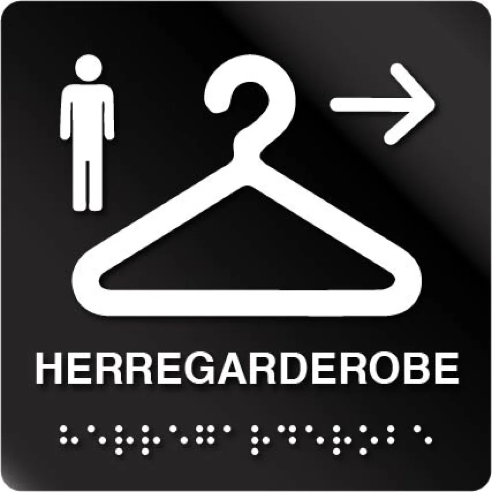 Herre Garderobe H taktilt skilt