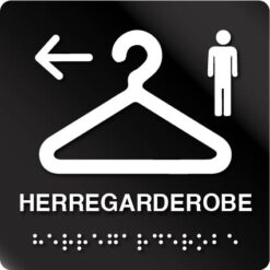 Taktilt skilt Herre Garderobe V