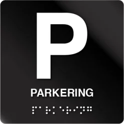 P Parkering taktilt skilt