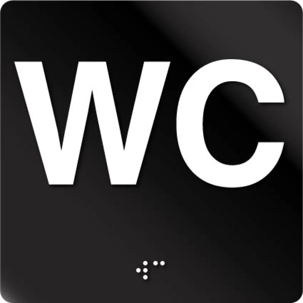 WC - Beskrivende skilt med tekst og grafikk