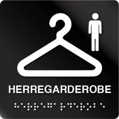 Taktil skilt Herre Garderobe