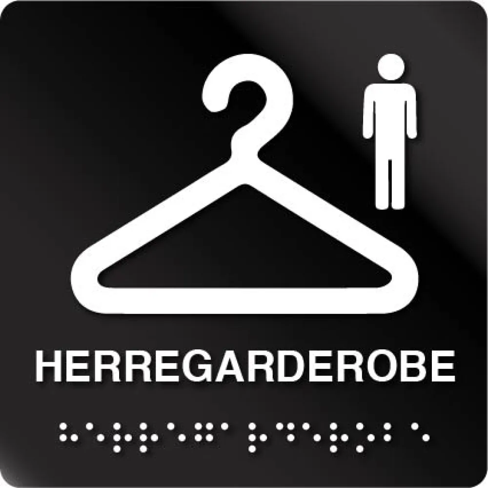 Taktil skilt Herre Garderobe