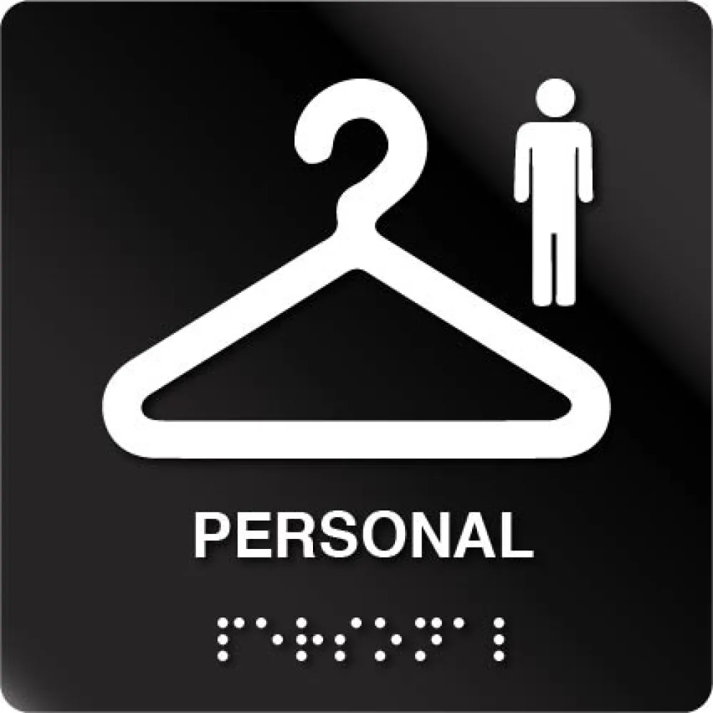 Taktil skilt personal herregarderobe