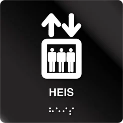 Heis taktil skilt
