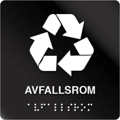 Avfallsrom taktile skilt