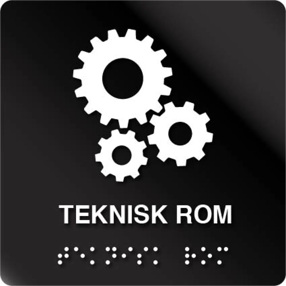 Teknisk Rom taktilt skilt