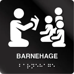 Barnehage taktilt skilt
