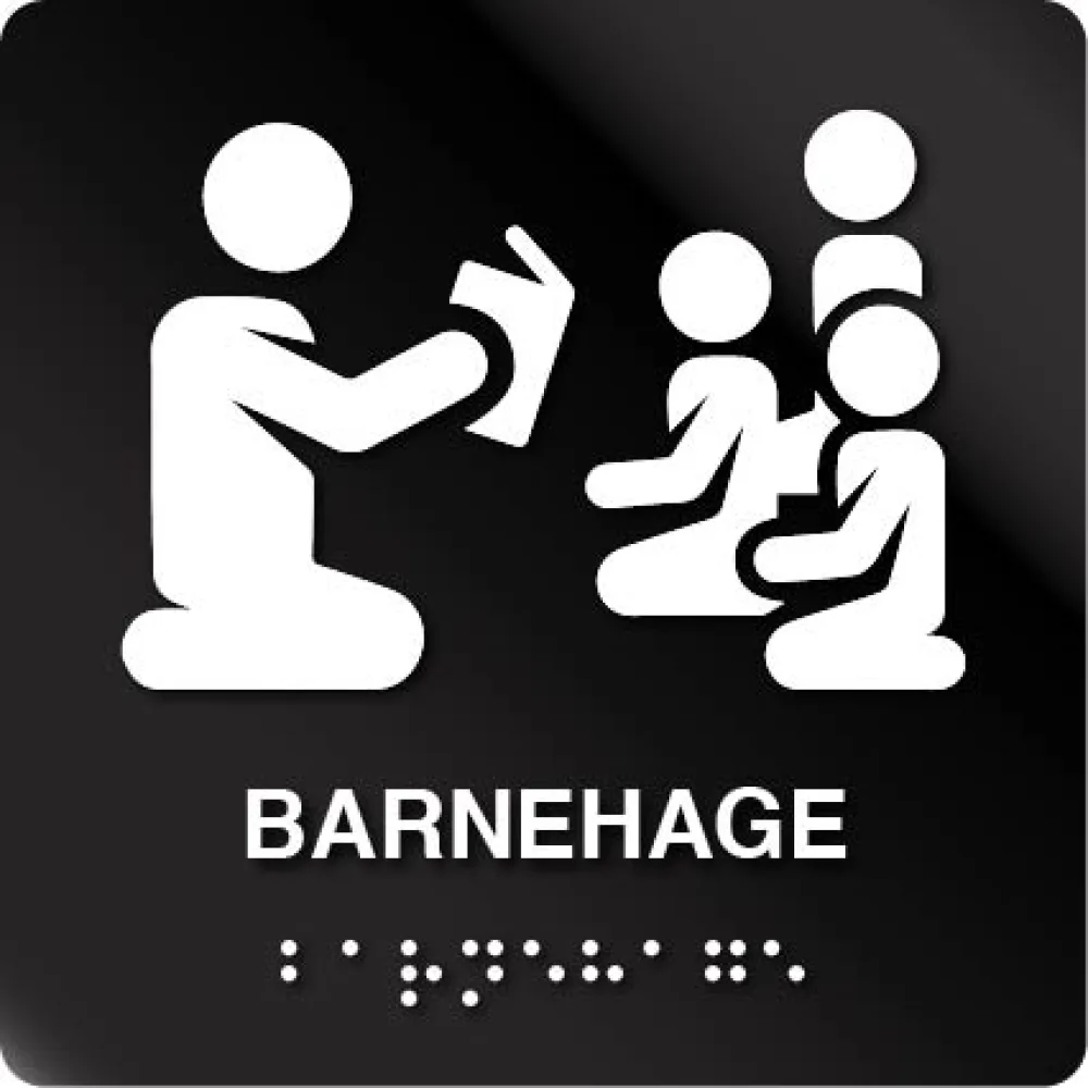 Barnehage taktilt skilt